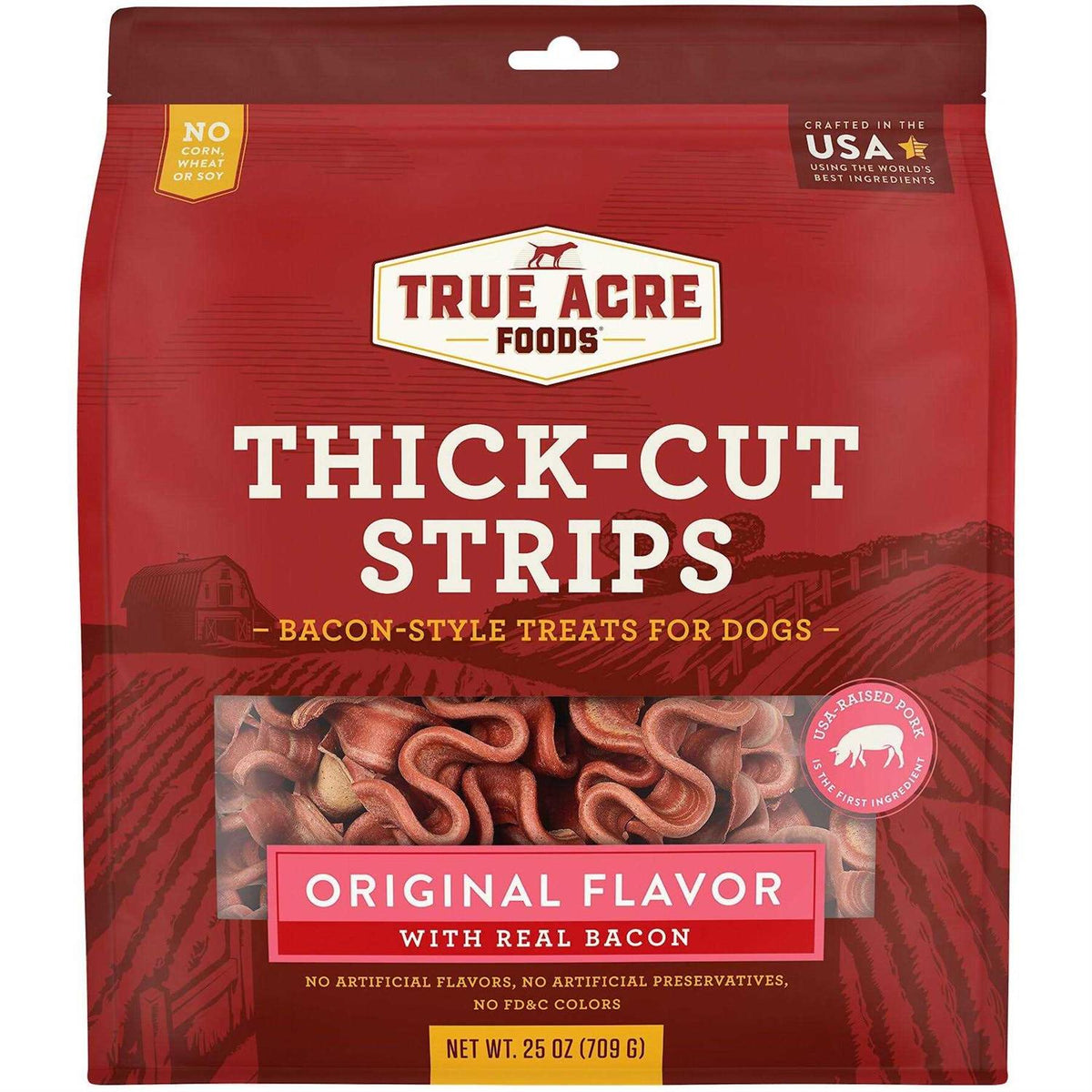 Thick Cut Strips with Real Bacon Dog Treats P51474