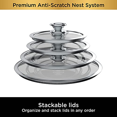 10 Piece Hard Anodized Nonstick Pots & Frying Pans Set with Glass Lids H769