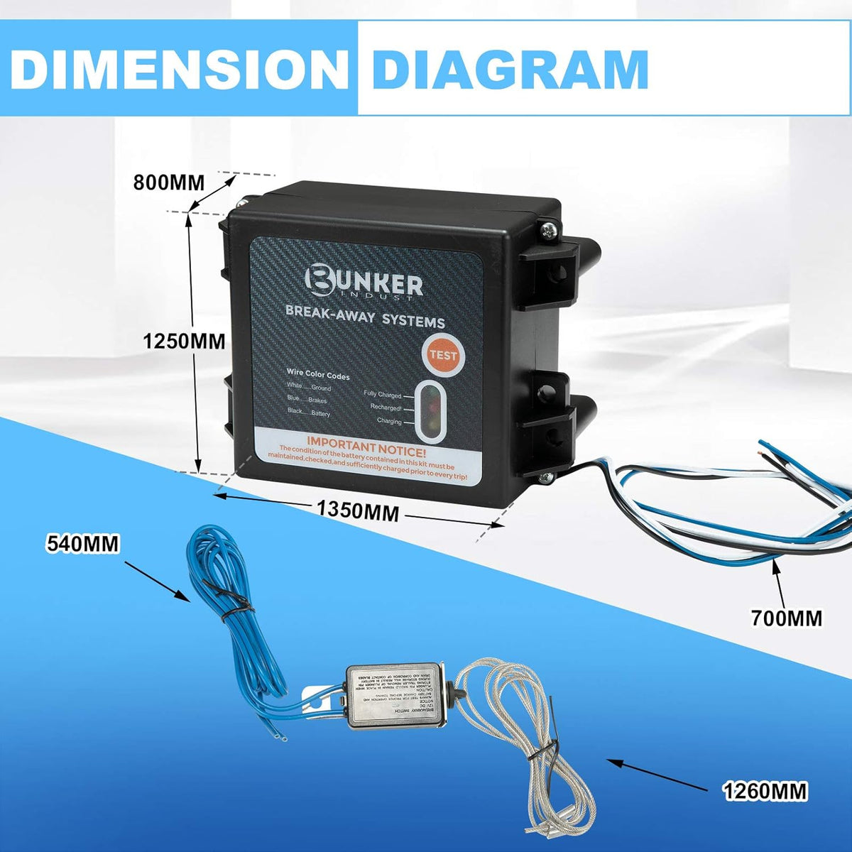 12V 5AH Trailer Brakes Breakaway Kit with Battery G50382