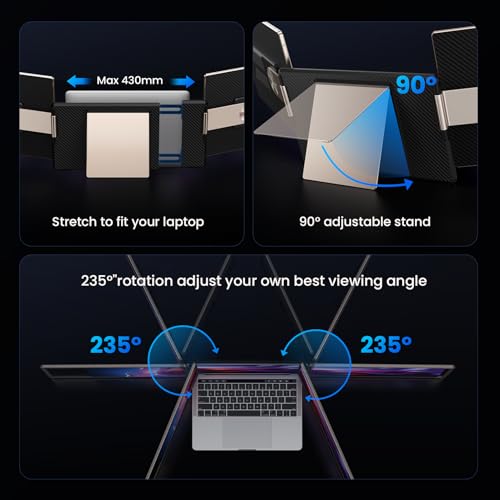 15.6" 1080P FHD Portable Monitor with Dual Speakers & Adjustable Stand B715607