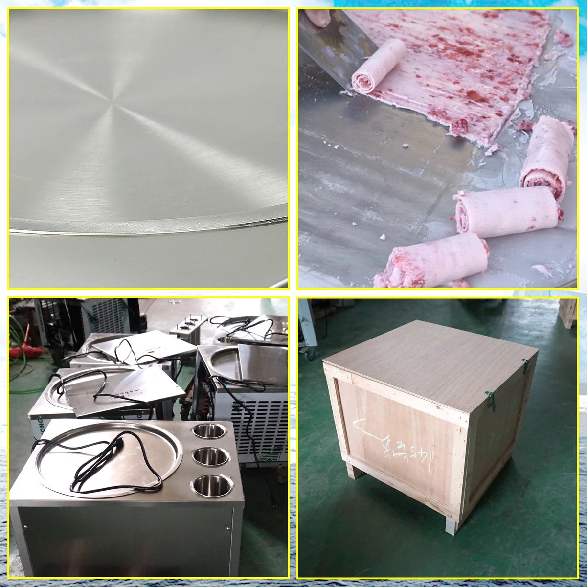 18'' Round Ice Pan Ice Cream Roll Machine, 3 Tanks Y873958