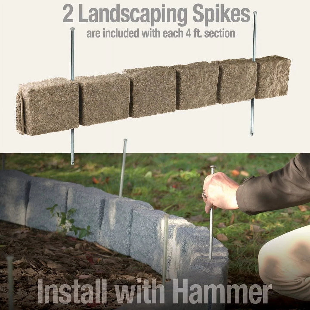 6-Block Section of Edging with 2 Securing Spikes O11708