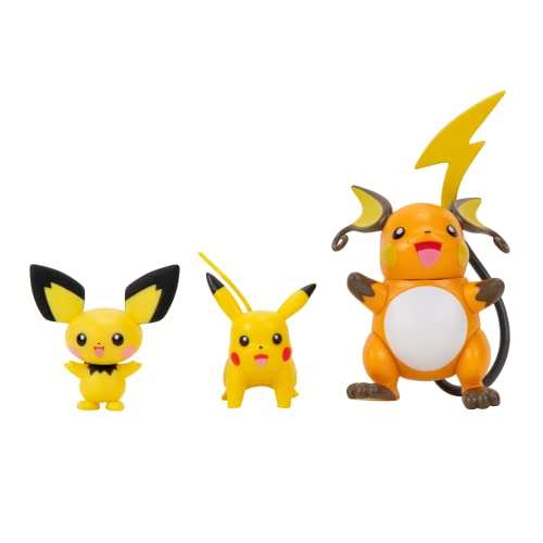 3 Pack Pichu Pikachu Raichu Battle Figures A15186