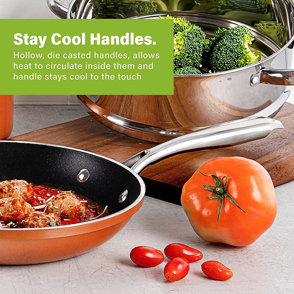 10 Piece Copper Nonstick Cookware Set Z254738