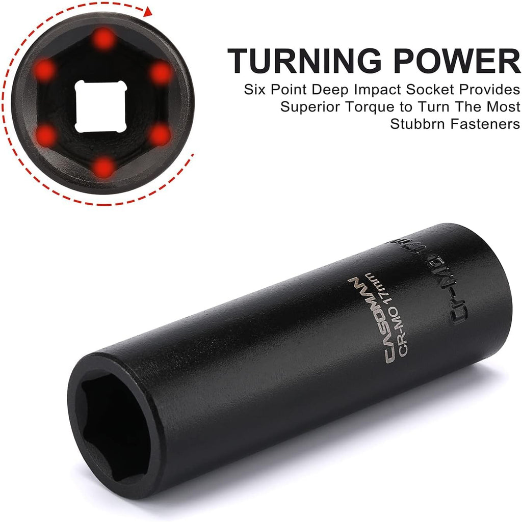 1/2-Inch 29 Pieces Deep Impact Socket Set, CR-MO, Metric & SAE B58018