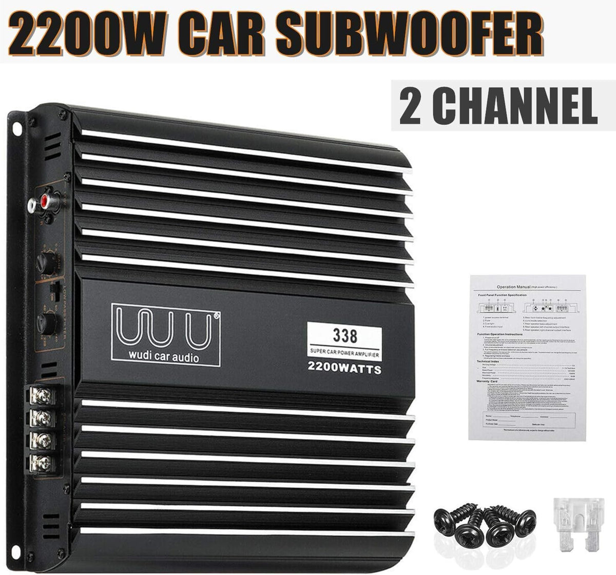 2 Channel 2200W Car Audio Amplifier W382