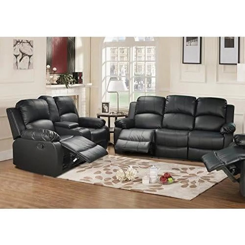 Black 3 Piece Recliner Sofa Loveseat and Chair C509501
