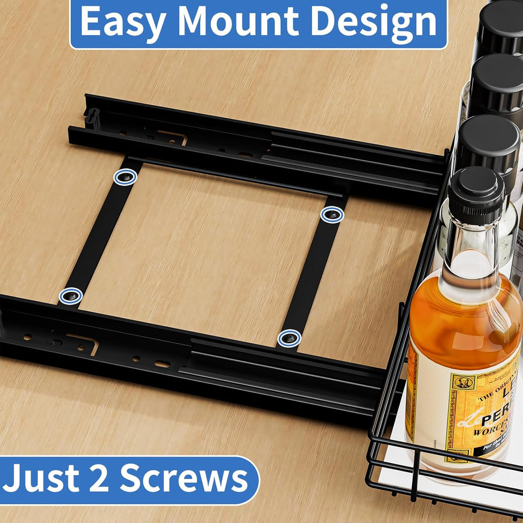 12.5''Wx10.5''Dx2.5''H Slide Out Spice Rack Organizer P94593
