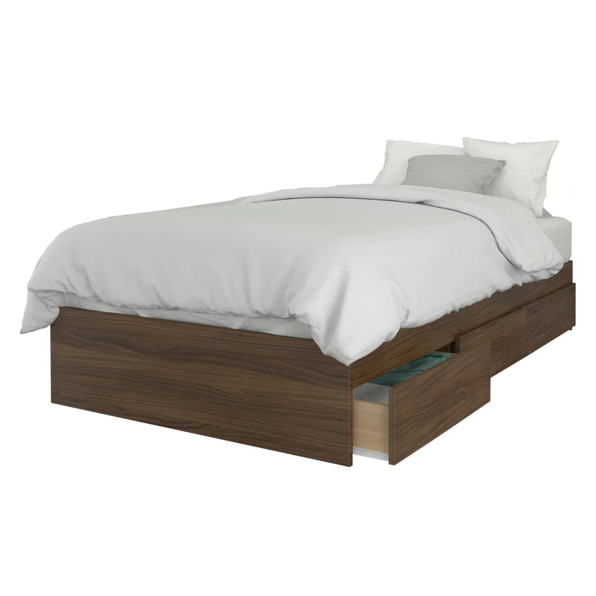 Twin Size Storage Wood Bed Frame with 3 Drawers D659914