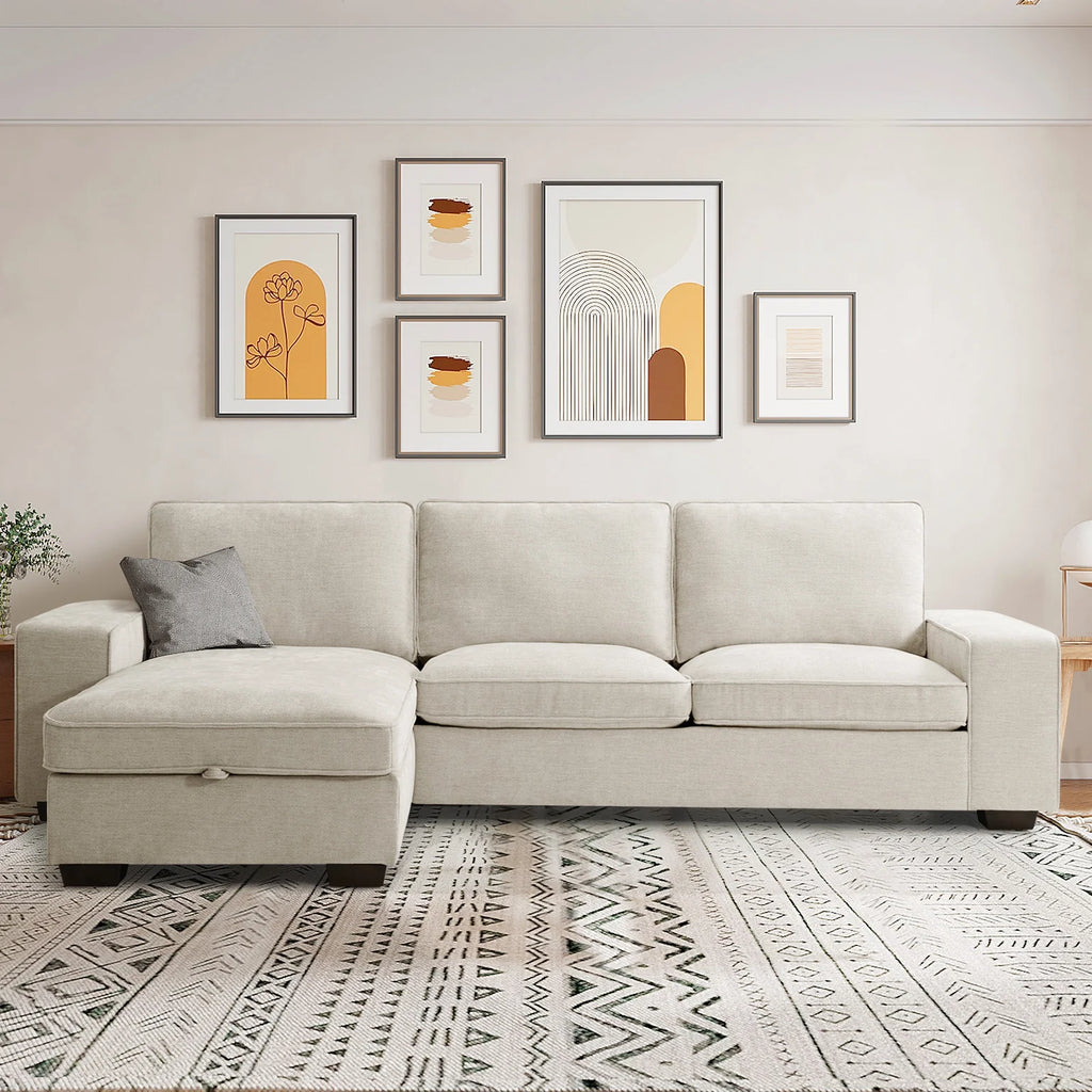 Convertible Sectional Sofa L Shaped Couch with USB and Type-C Charging Ports Y38635