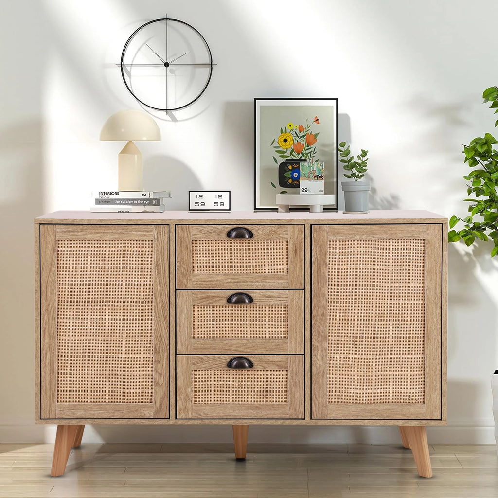 Farmhouse Buffet Sideboard with 3 Drawers and 2 Doors T68160