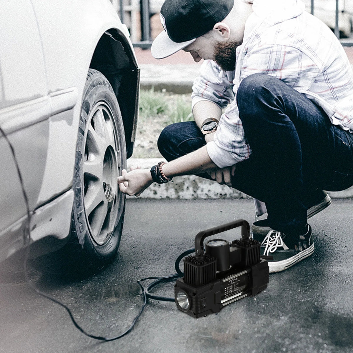Portable Vehicle-mounted Tire Inflator Pump B81278