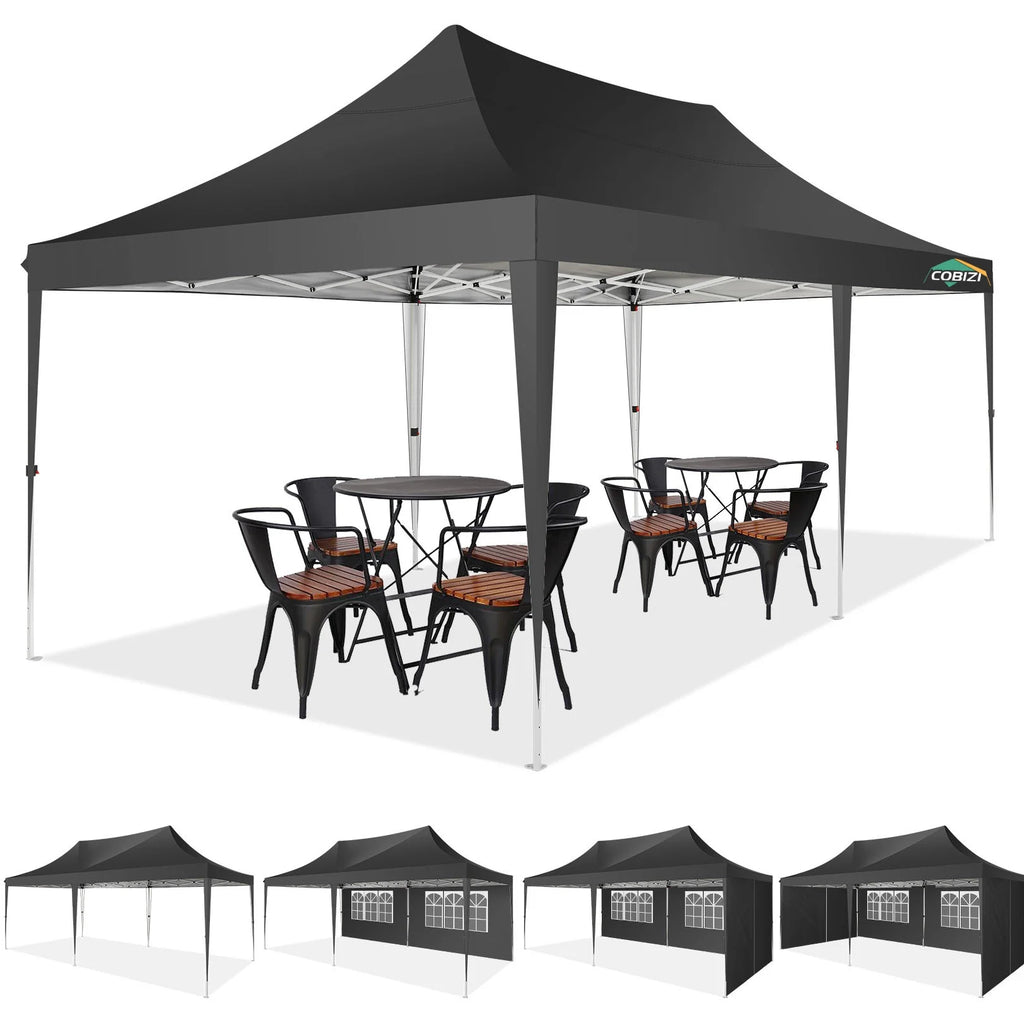 10' x 20' Pop up Canopy Tent with 6 Removable Sidewalls & Carry Bag M6761