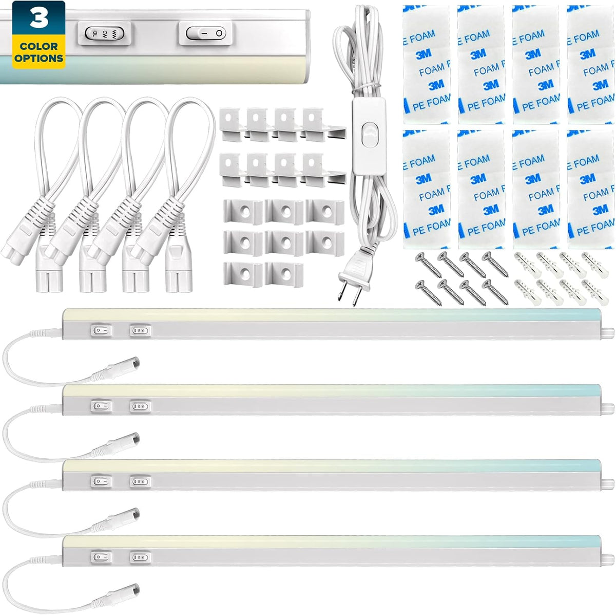 2 PCS 23 Inch Plug In LED Under Cabinet Light Kit C706026