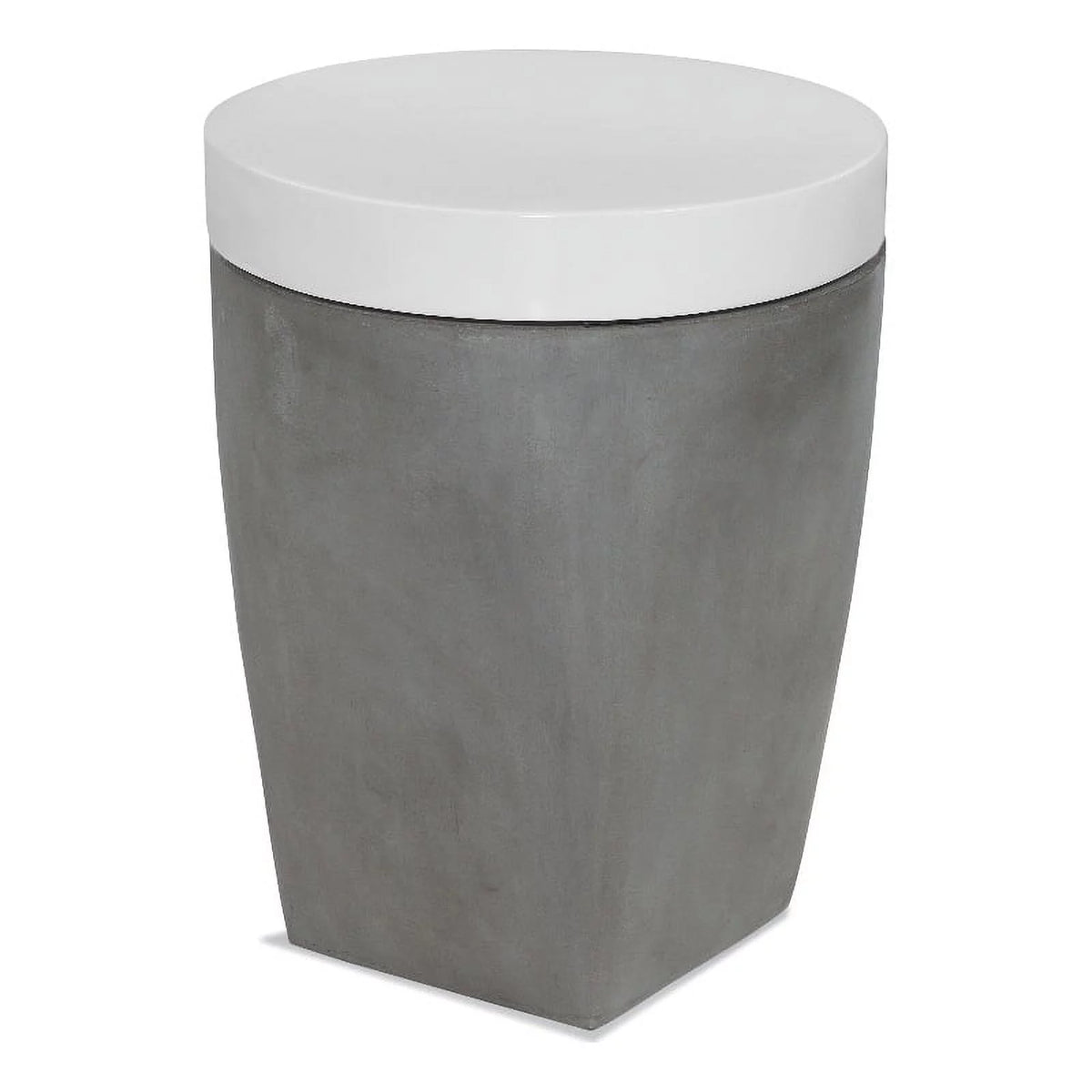 Concrete Stone Accent Table in Gray and White I7273