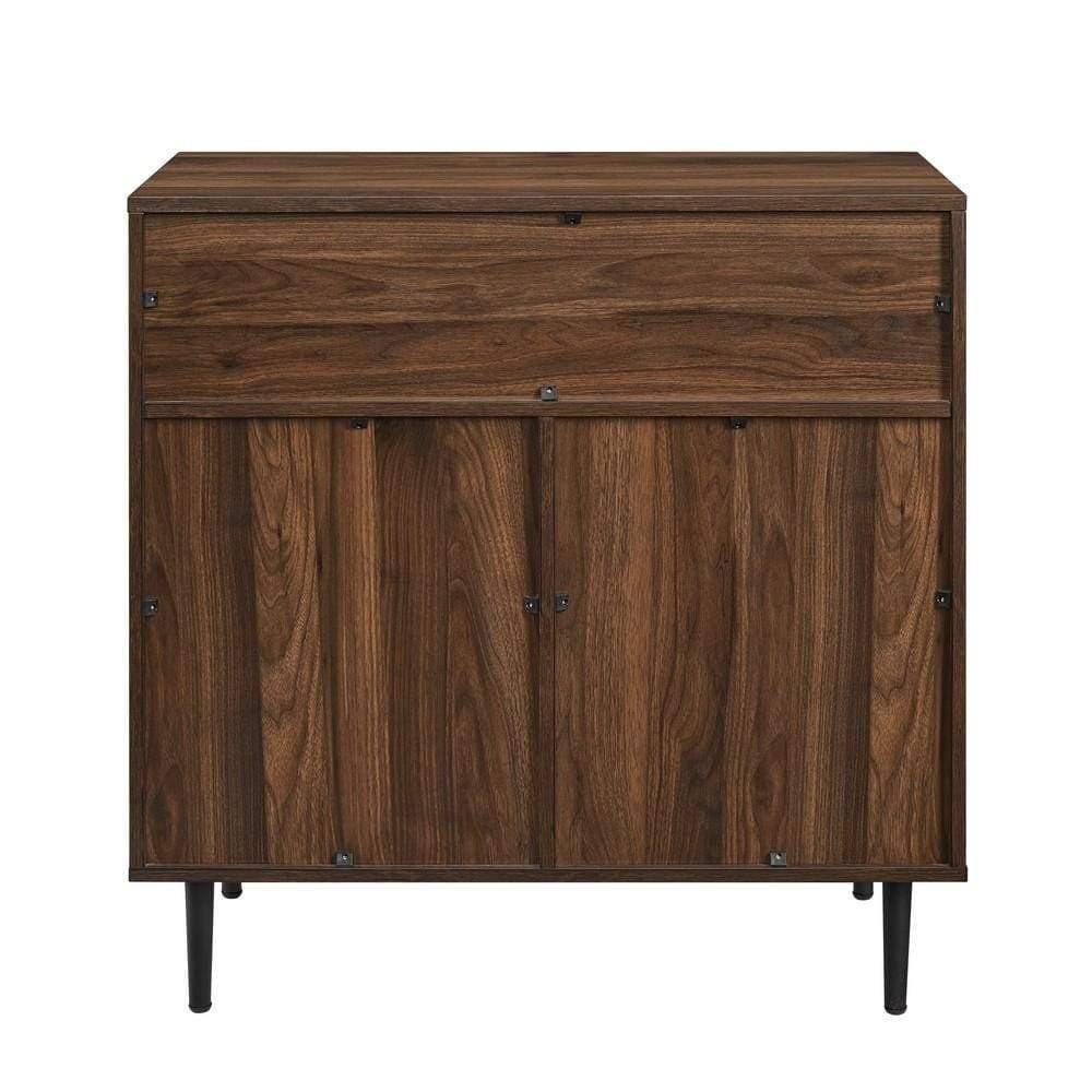 Dark Walnut Metal Door Accent Cabinet E329