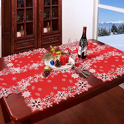 Embroidered Snowflakes Table Runners 14×90 inches Z592