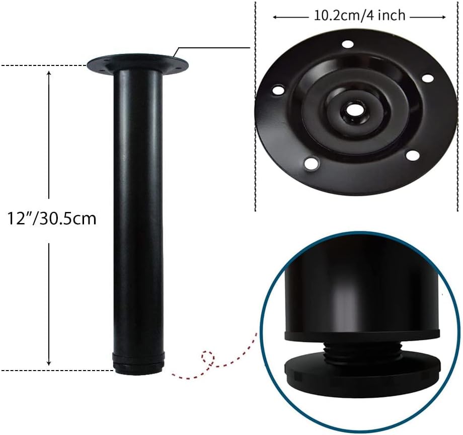 10 Inch Adjustable Furniture Legs Set of 4 O714