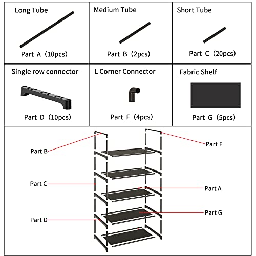 10-Tier White Shoe Rack H363117