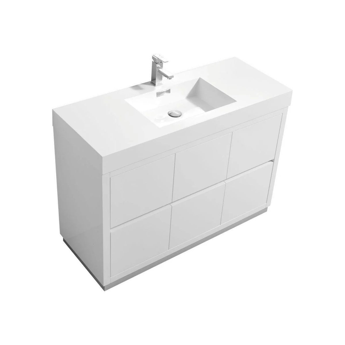 48 in. Free Standing High Gloss White Bathroom Vanity M9078