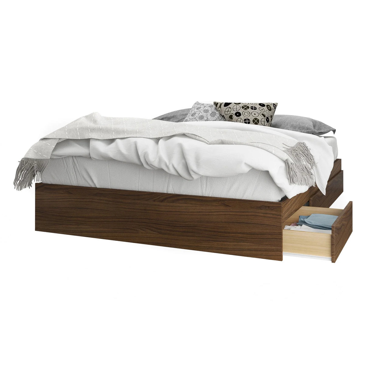 Twin Size Storage Wood Bed Frame with 3 Drawers D659914