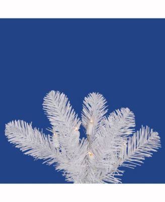 6.5 ft White Pencil Pine Christmas Tree with Clear Lights D294