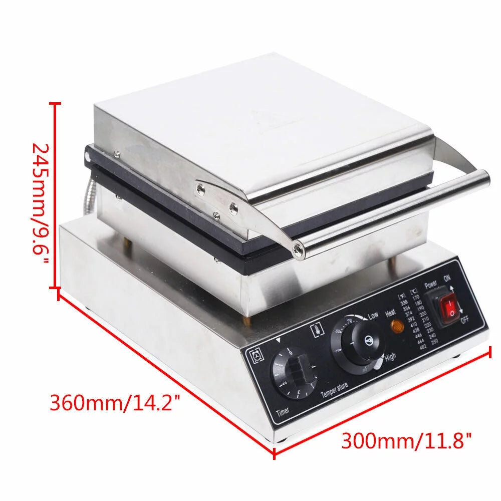 1750W 4Pcs Nonstick Square Stainless Steel Electric Waffle Maker Q12980