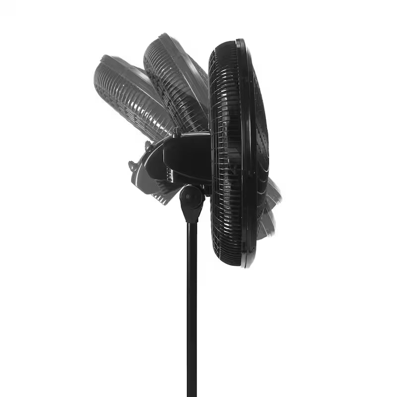 18 in. 3 Speed Oscillating Pedestal Fan with Adjustable Height in Black Z917