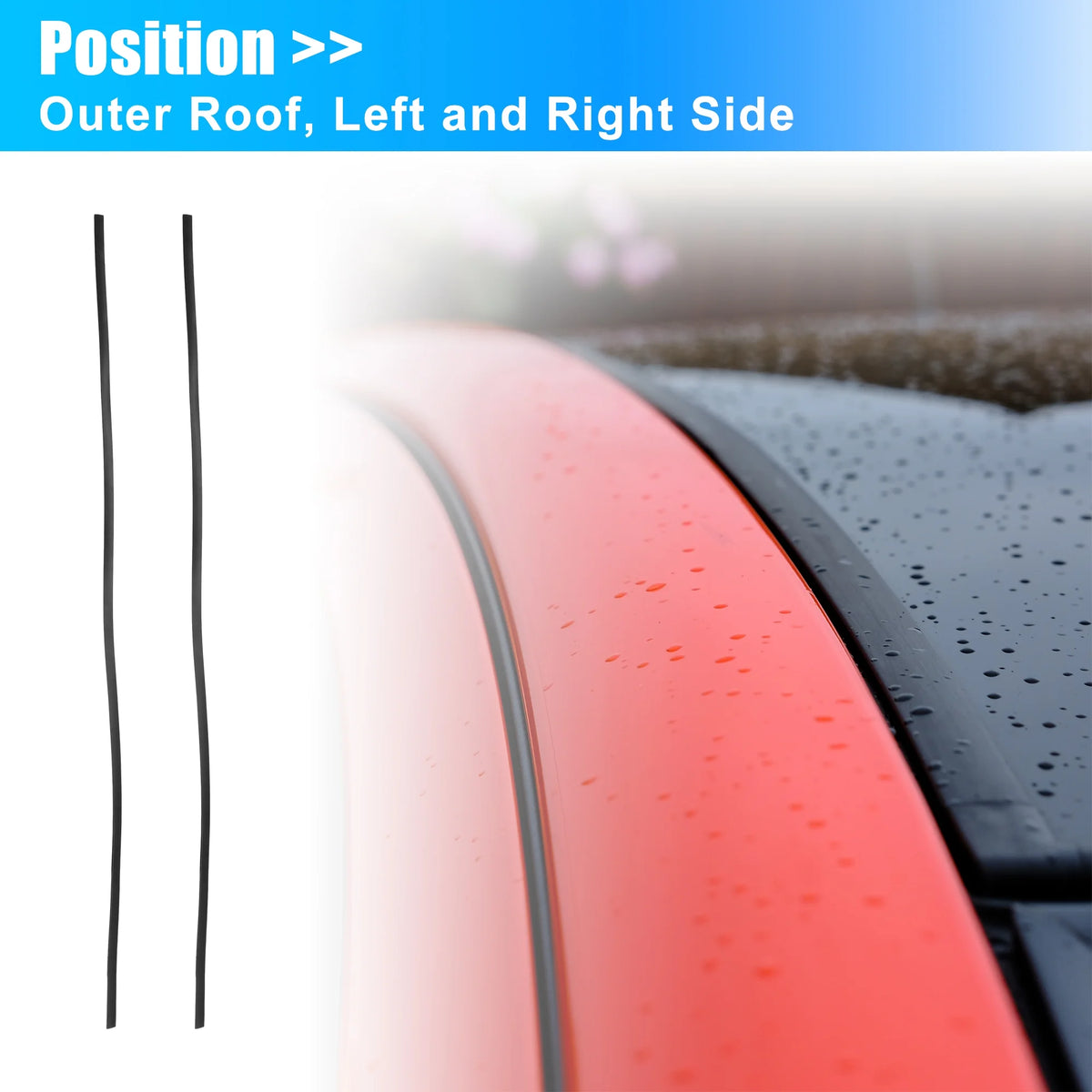 2 Pcs Car Roof Drip Weatherstrip for Toyota Yaris Sedan H789964