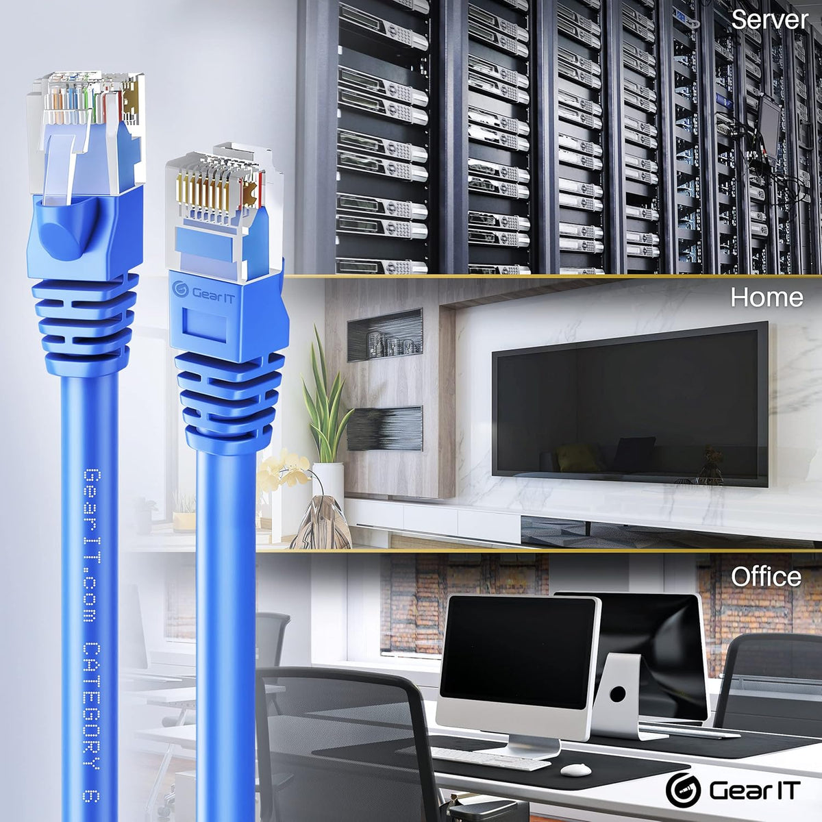 Blue Cat 6 Ethernet Cable 25 ft (20-Pack) L963