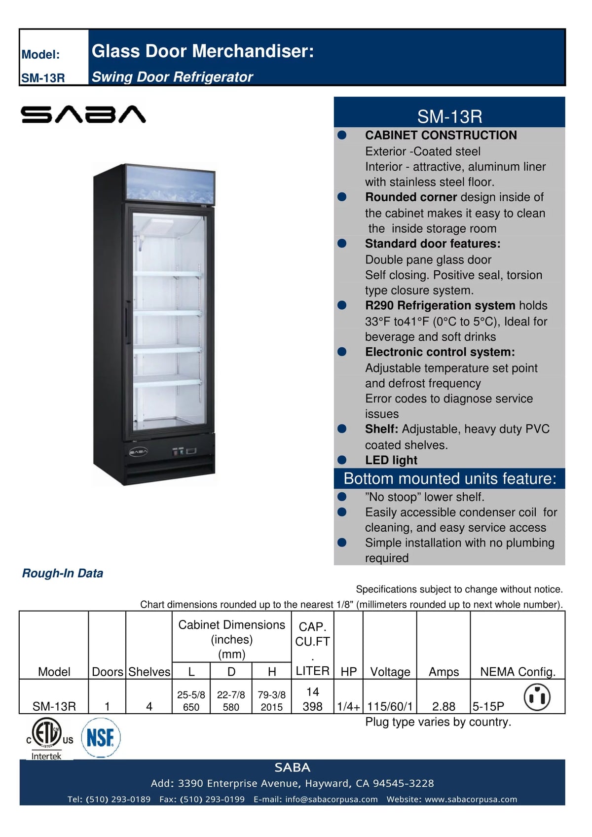 13 cu ft Glass Door Merchandiser Refrigerator C717290