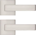 10 Pack Square Door Lever Passage Door Knob Lockset in Satin Nickel N52253