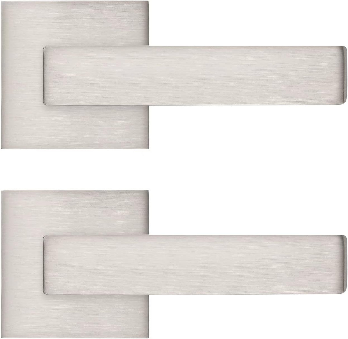 10 Pack Square Door Lever Passage Door Knob Lockset in Satin Nickel N52253