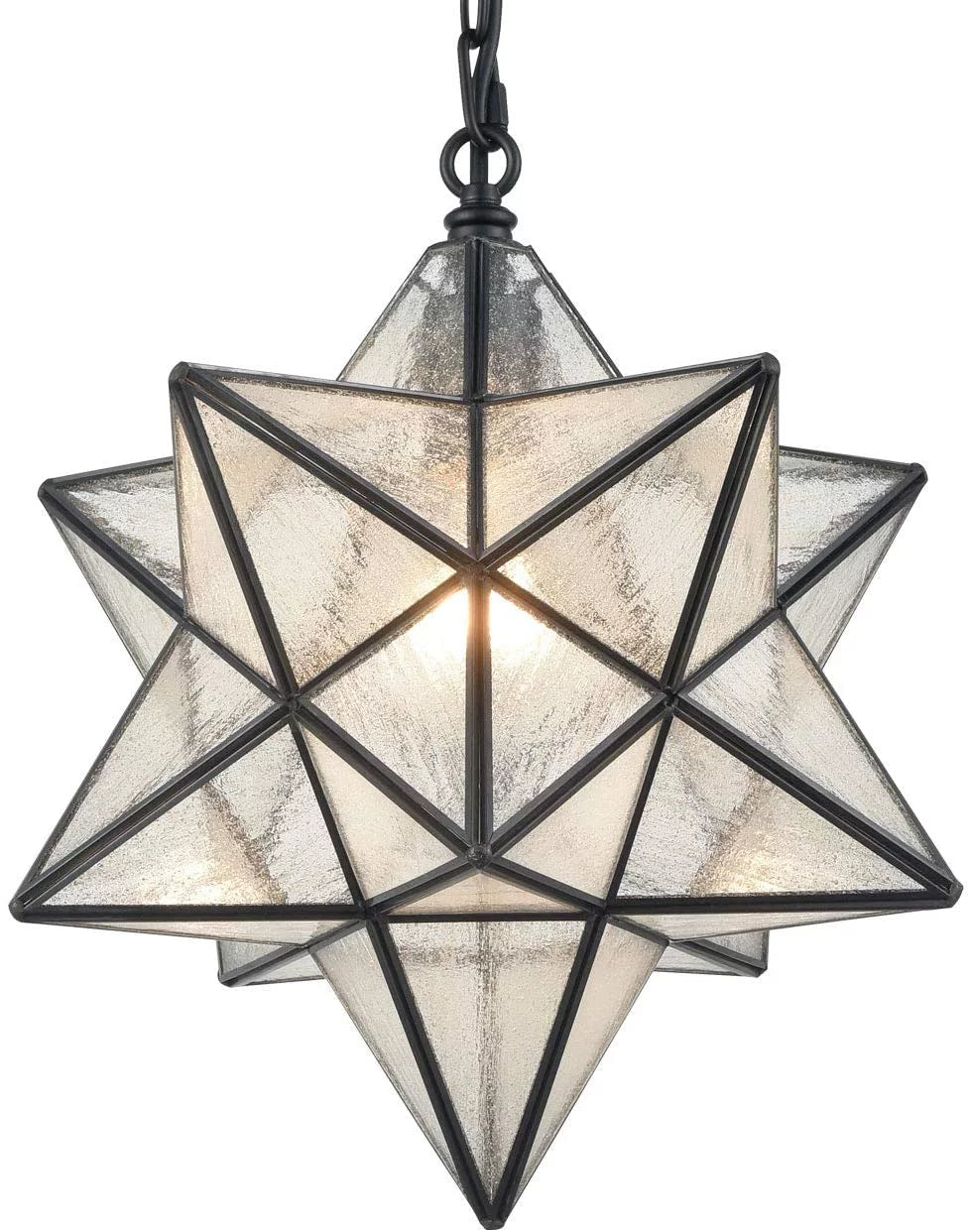 14'' Pendant Light with Seeded Glass and Hanging Chain W141632