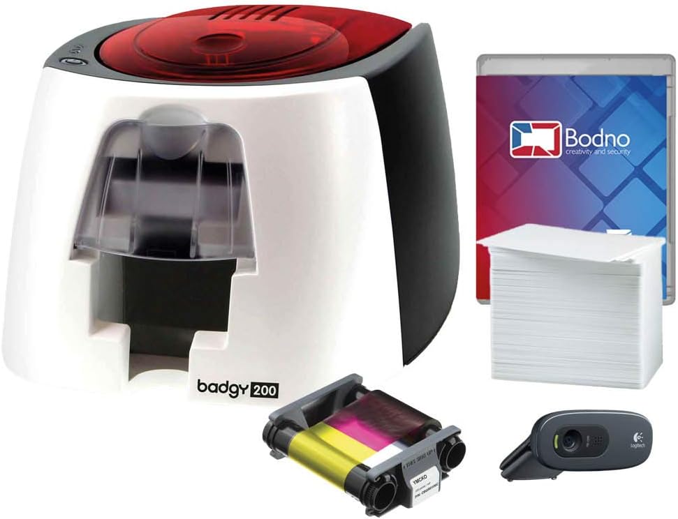 Color Plastic ID Card Printer with Complete Supplies Package K9800