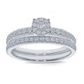 10K White Gold Diamond Engagement Ring Bridal Set S190