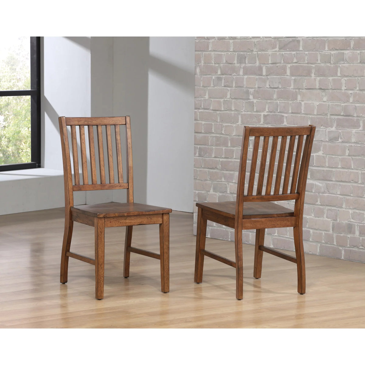 5-Piece 60" Rectangular Wood Dining Set in Brown M21701