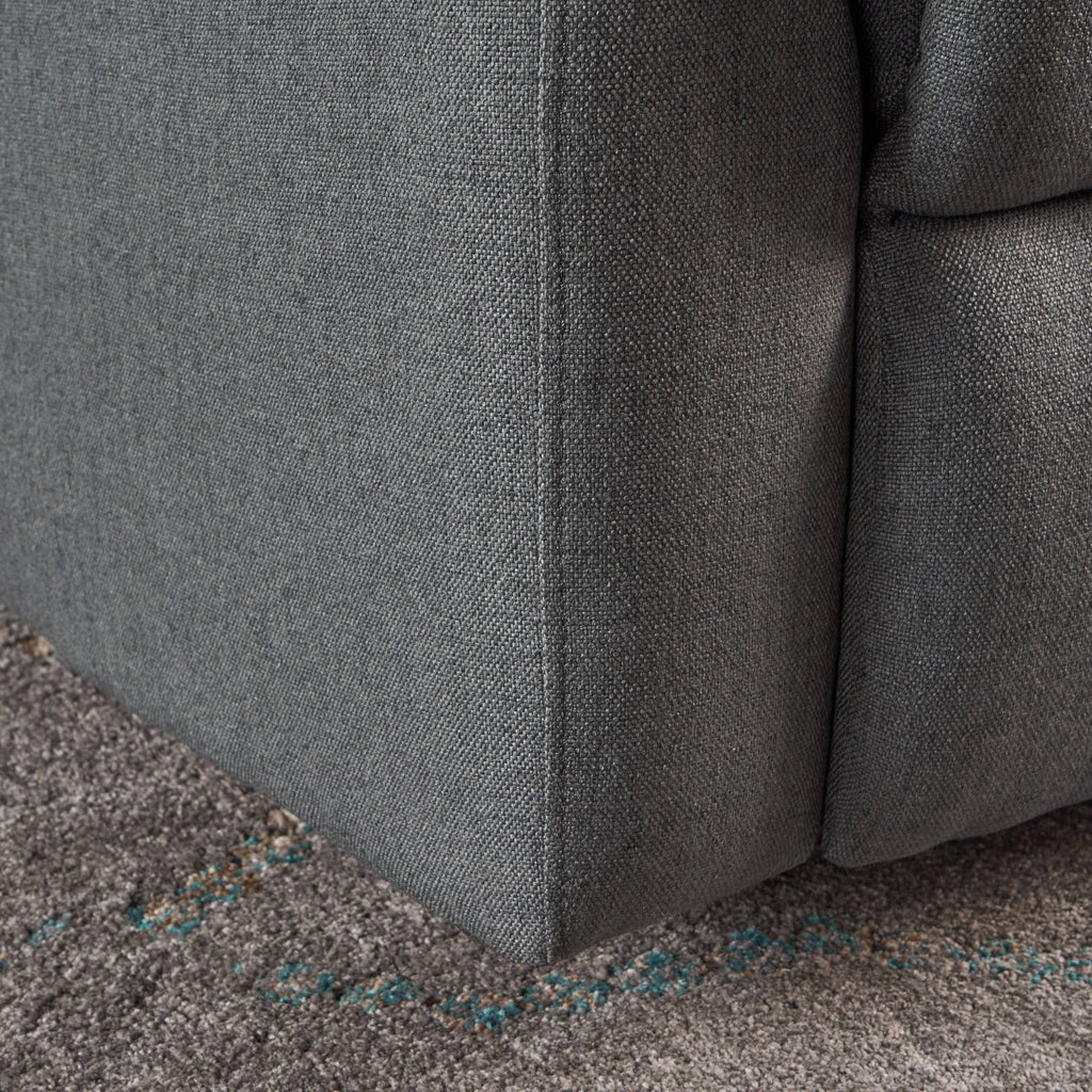 Charcoal Tufted Fabric Swivel Gliding Recliner Chair G62559