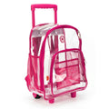 Hot Pink Rolling Clear Backpack with Wheels P43506