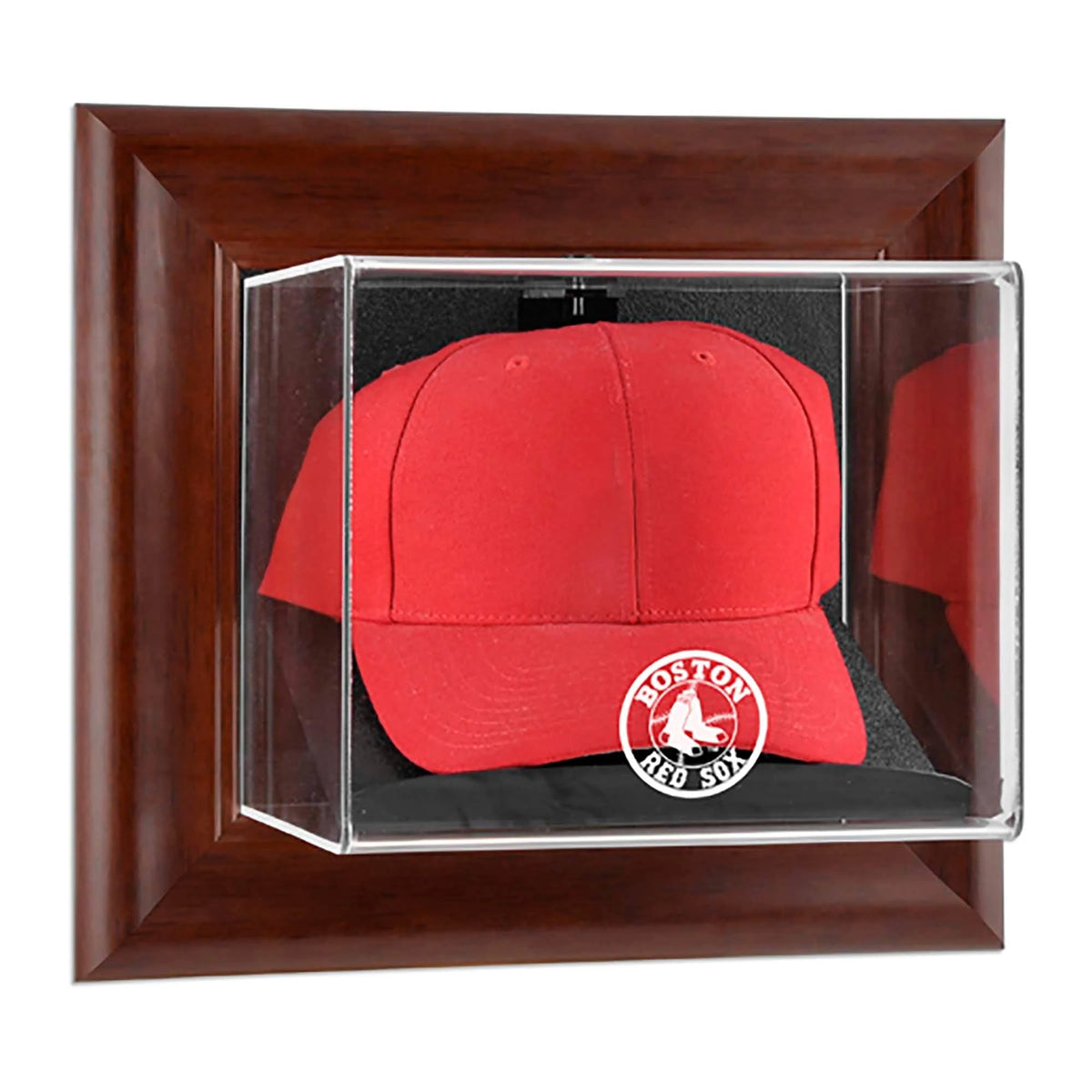 Brown Framed Wall Mounted Logo Cap Case U642