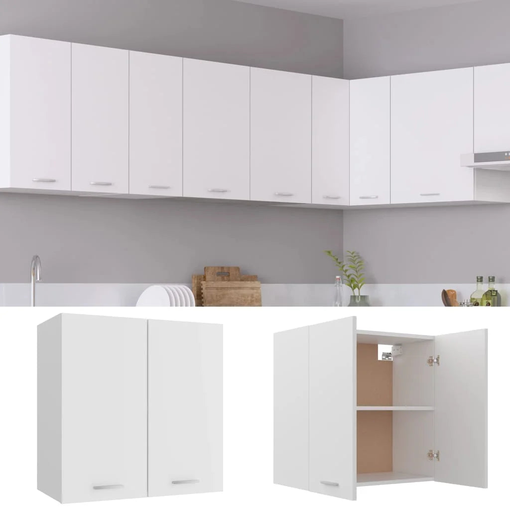 White Engineered Wood Hanging Cabinet E68527
