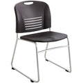 Black Stack Chairs with Sled Base, 2/Carton V126100