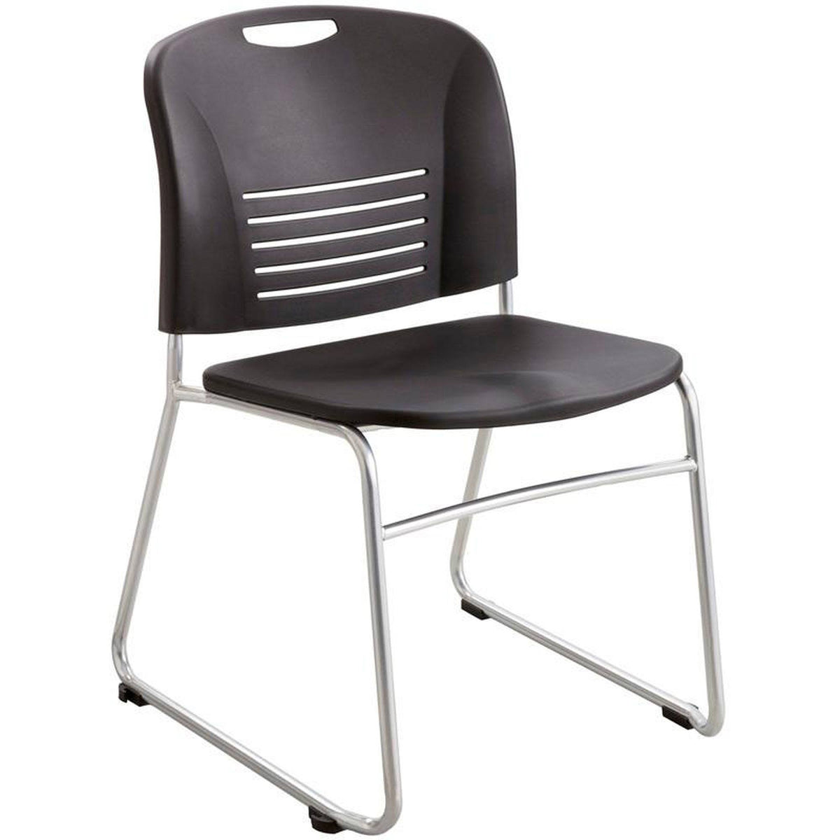 Black Stack Chairs with Sled Base, 2/Carton V126100