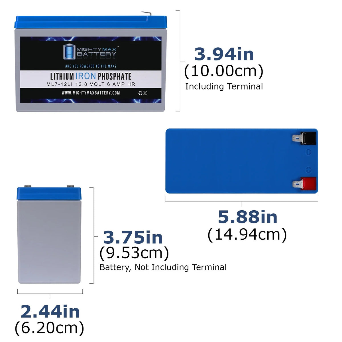 12V 7AH Lithium Replacement Battery 4 Pack E120