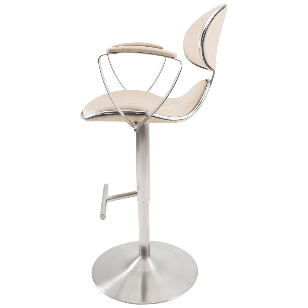 White Adjustable Height Swivel Bar Stool I892