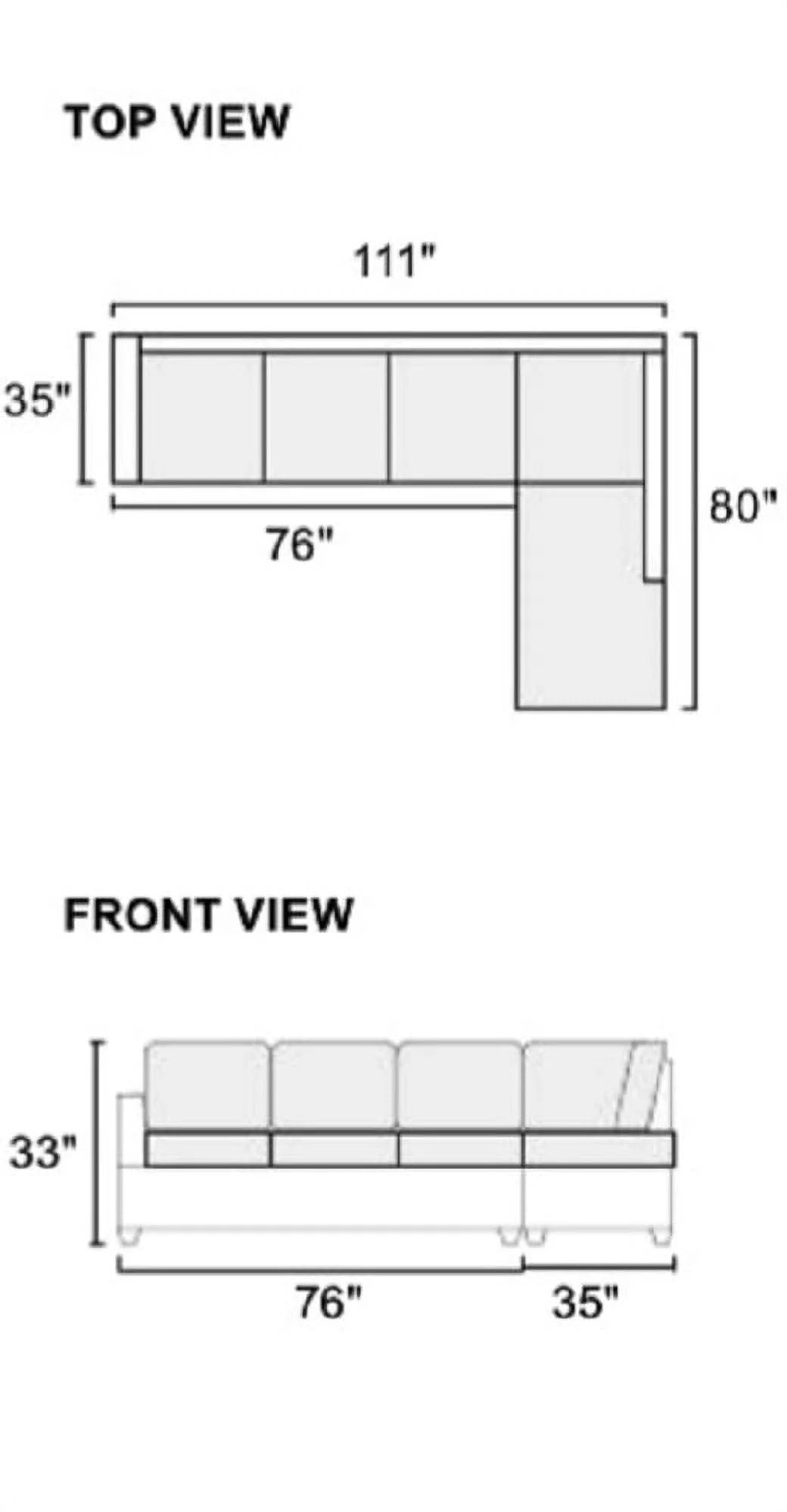 Grey Polyfiber Sectional Sofa with Chaise H65129