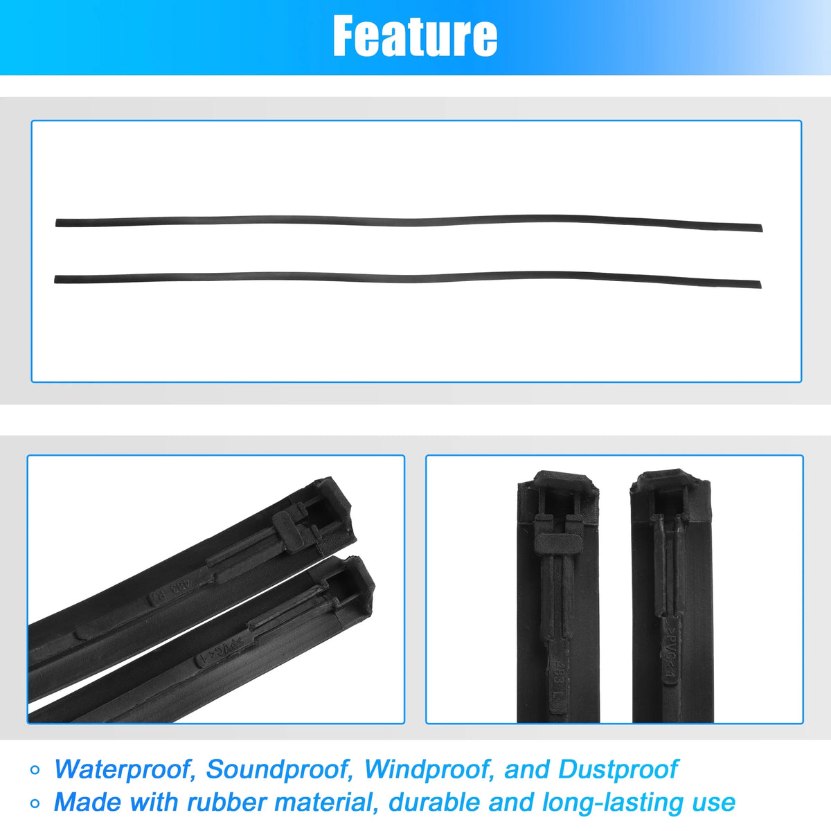 2 Pcs Car Roof Drip Weatherstrip for Toyota Yaris Sedan H789964