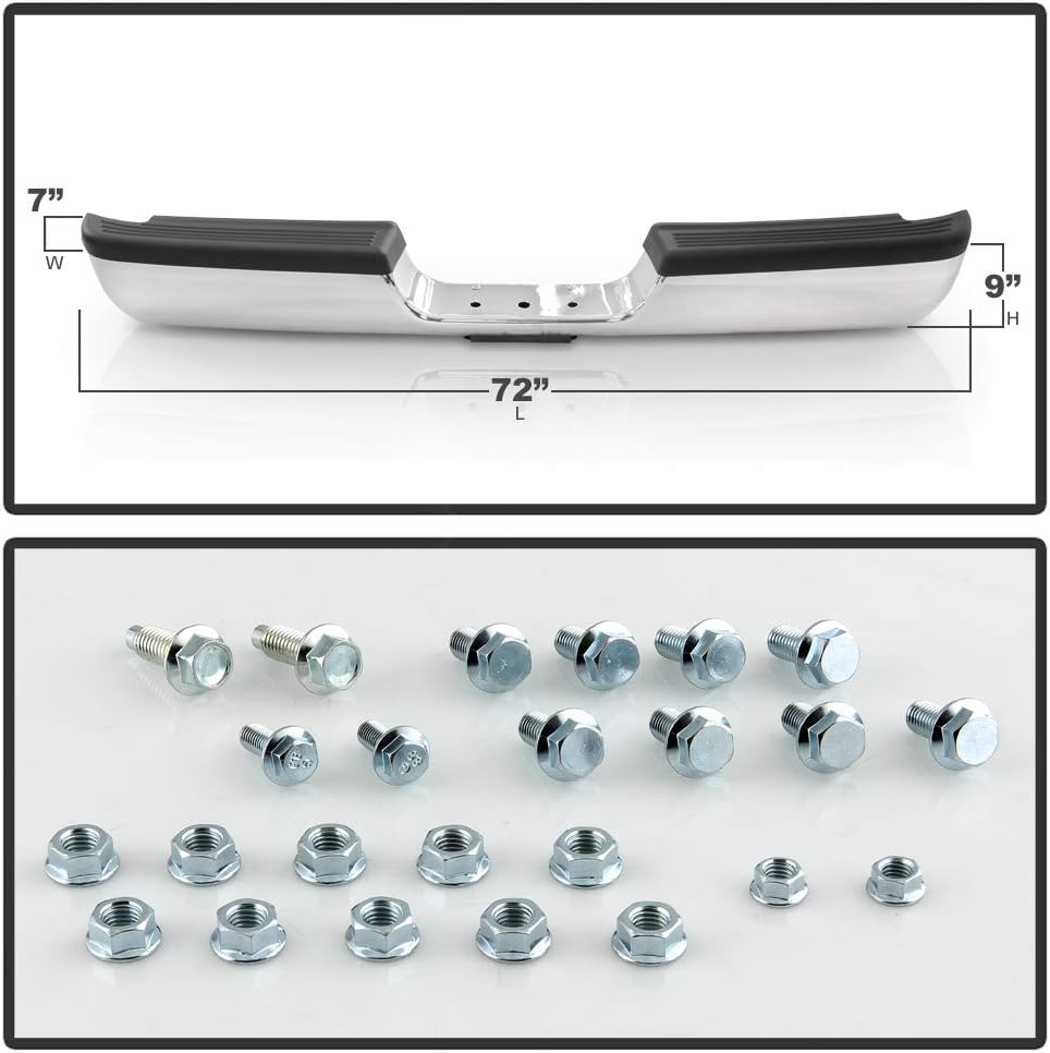 Chrome Steel Rear Step Pad Bumper Assembly Z195