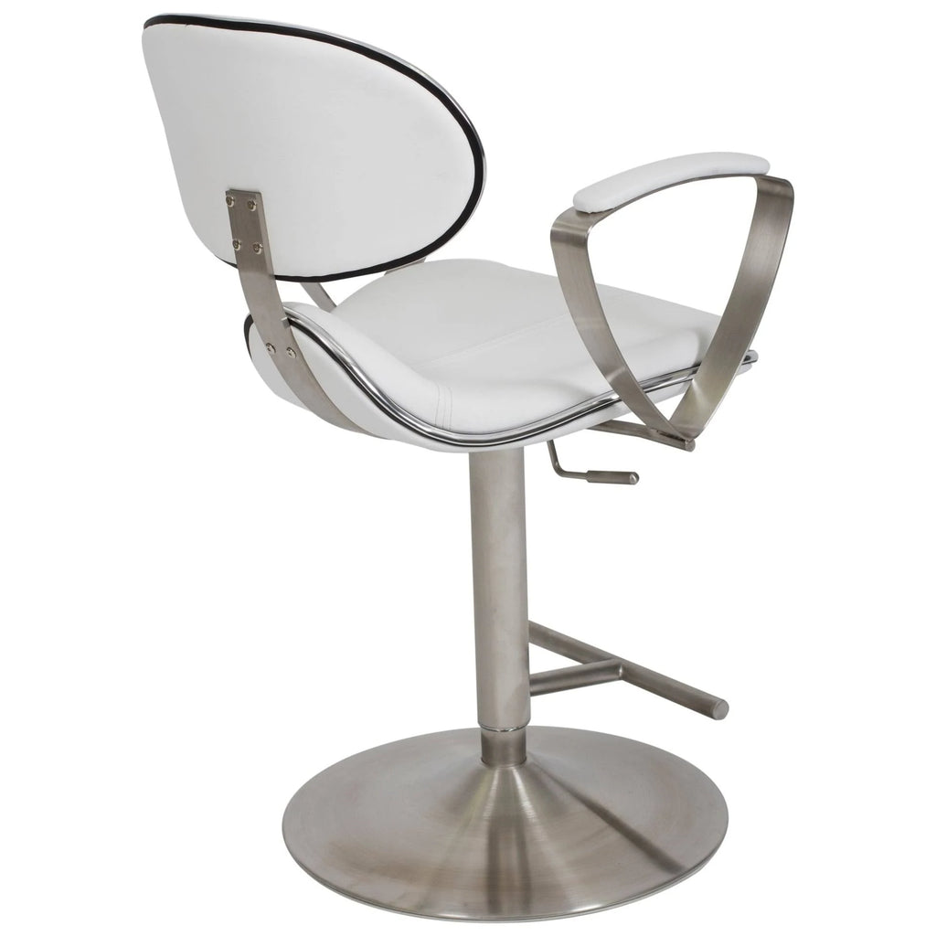 White Adjustable Height Swivel Bar Stool I892