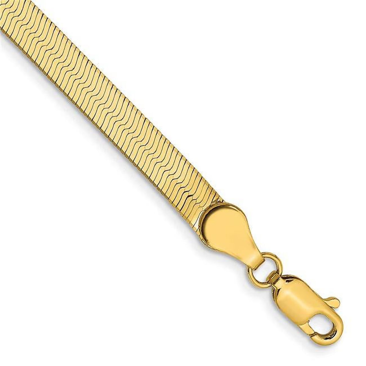14 Karat Yellow Gold Herringbone Chain Bracelet Q803